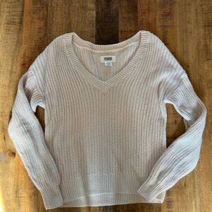 PINK Victoria's Secret Cream V-Neck Sweater